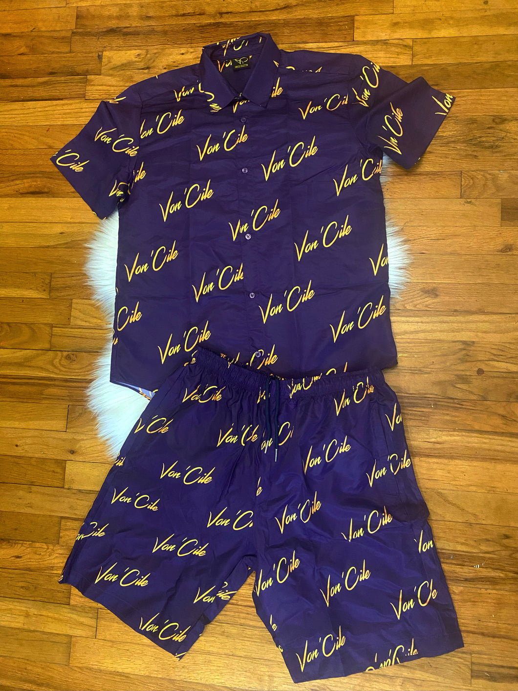 Von’Cile Men 2pc Royal Set- Purple/Gold